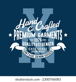 textile print design as vector with varsity concept