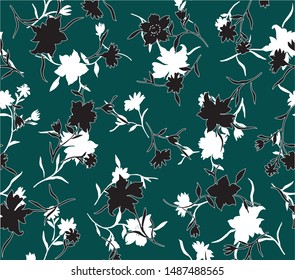 Textile Print Design.High-quality print dress objects tailored with trendy summer colors and flowers seamless pattern 