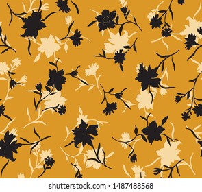 Textile Print Design.High-quality print dress objects tailored with trendy summer colors and flowers seamless pattern 