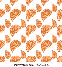 Textile print in orange color