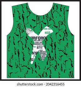 
textile print pattern on green t-shirt