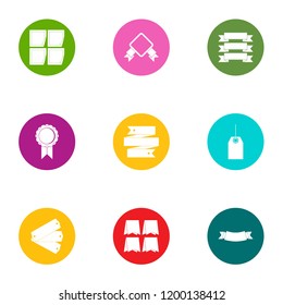 Textile product icons set. Flat set of 9 textile product vector icons for web isolated on white background