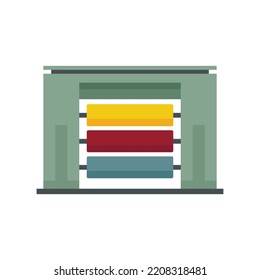Textile production equipment icon. Flat illustration of Textile production equipment vector icon isolated on white background