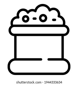 Icono de producción textil. Icono de vector de producción textil de contorno para diseño web aislado en fondo blanco