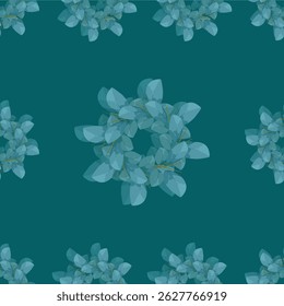Textile repeat digital artwork seamless flowers and leaf