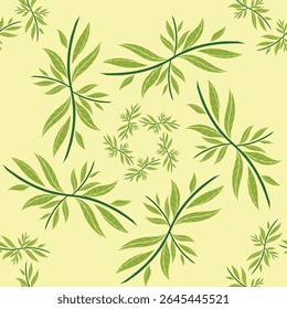 Textile repeat leaf pattern artwork
