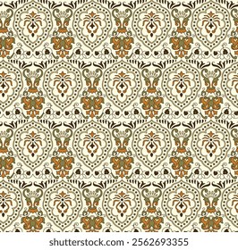 Textile repeat pattern design vector illustartion demask