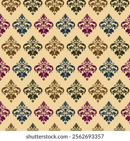 Textile repeat pattern design vector illustartion demask