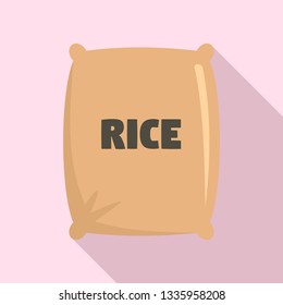 Textile rice sack icon. Flat illustration of textile rice sack vector icon for web design