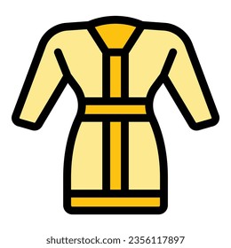Textile robe icon outline vector. Cloth fabric. Folded clean color flat