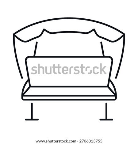 Textile rocking chair icon in simple vector design for modern interior or garden decoration