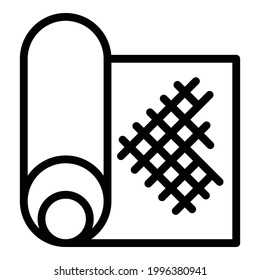 Textile roll icon. Outline Textile roll vector icon for web design isolated on white background
