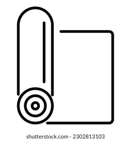 Textile Rolle Symbol Umrandung Vektorgrafik. Baumwolle nähen. Maschinengewebe