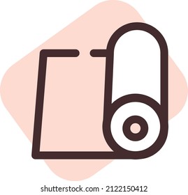Textile roll, illustration, vector on a white background.