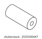 Textile roll vector icon. Paper tube illustration design for kitchen cleaning towel, carpet, scroll whatman, fabric.