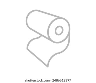 Textile roll vector icon. Paper tube illustration design for kitchen cleaning towel, carpet, scroll whatman, fabric.