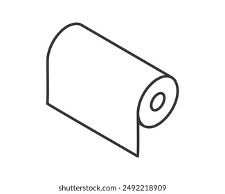 Textile roll vector icon. Paper tube illustration design for kitchen cleaning towel, carpet, scroll whatman, fabric.