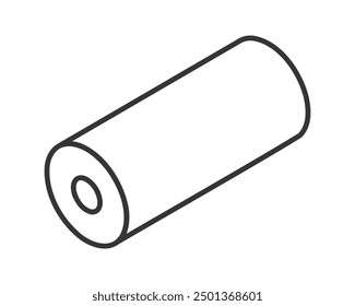 Textile roll vector icon. Paper tube illustration design for kitchen cleaning towel, carpet, scroll whatman, fabric.