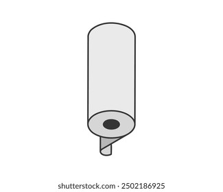 Textile roll vector icon. Paper tube illustration design for kitchen cleaning towel, carpet, scroll whatman, fabric.