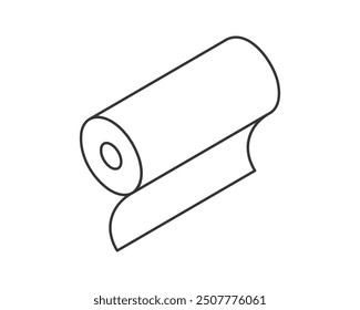 Textile roll vector icon. Paper tube illustration design for kitchen cleaning towel, carpet, scroll whatman, fabric.