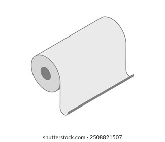 Textile roll vector icon. Paper tube illustration design for kitchen cleaning towel, carpet, scroll whatman, fabric.