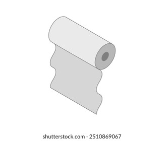 Textile roll vector icon. Paper tube illustration design for kitchen cleaning towel, carpet, scroll whatman, fabric.
