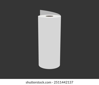 Textile roll vector icon. Paper tube illustration design for kitchen cleaning towel, carpet, scroll whatman, fabric.