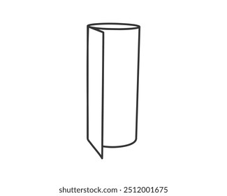 Textile roll vector icon. Paper tube illustration design for kitchen cleaning towel, carpet, scroll whatman, fabric.