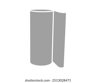 Textile roll vector icon. Paper tube illustration design for kitchen cleaning towel, carpet, scroll whatman, fabric.