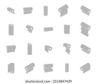 Textile Rolle, Vektorsymbol. Papierschlauch Illustration Design für Küchenreinigung Handtuch, Teppich, Scroll Whatman, Stoff.