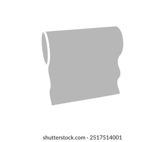 Icono de Vector de rollo textil. Diseño de ilustración de tubo de papel para toalla de limpieza de cocina, alfombra, scroll whatman, tela.