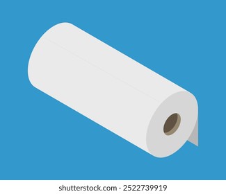 Icono de Vector de rollo textil. Diseño de ilustración de tubo de papel para toalla de limpieza de cocina, alfombra, scroll whatman, tela.