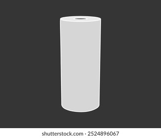 Icono de Vector de rollo textil. Diseño de ilustración de tubo de papel para toalla de limpieza de cocina, alfombra, scroll whatman, tela.
