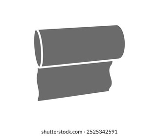 Icono de Vector de rollo textil. Diseño de ilustración de tubo de papel para toalla de limpieza de cocina, alfombra, scroll whatman, tela.