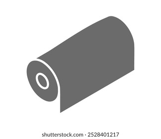 Textile roll vector icon. Paper tube illustration design for kitchen cleaning towel, carpet, scroll whatman, fabric.
