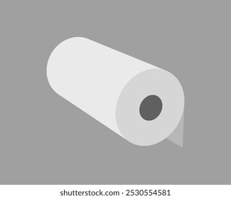 Textile roll vector icon. Paper tube illustration design for kitchen cleaning towel, carpet, scroll whatman, fabric.