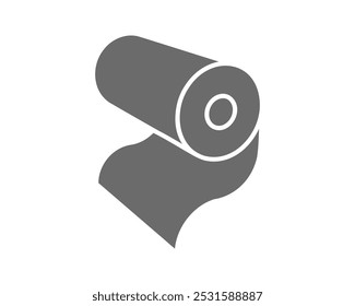 Textile roll vector icon. Paper tube illustration design for kitchen cleaning towel, carpet, scroll whatman, fabric.