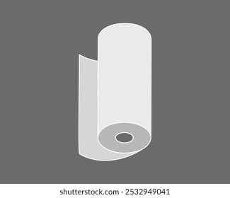 Textile roll vector icon. Paper tube illustration design for kitchen cleaning towel, carpet, scroll whatman, fabric.