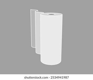 Ícone do vetor de rolo têxtil. Design de ilustração de tubo de papel para toalha de limpeza de cozinha, tapete, percorrer o que homem, tecido.