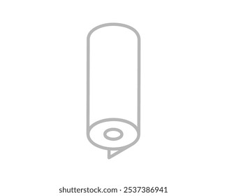 Ícone do vetor de rolo têxtil. Design de ilustração de tubo de papel para toalha de limpeza de cozinha, tapete, percorrer o que homem, tecido.