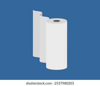 Icono de Vector de rollo textil. Diseño de ilustración de tubo de papel para toalla de limpieza de cocina, alfombra, scroll whatman, tela.
