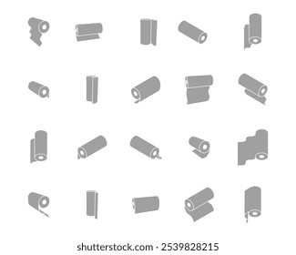 Textile roll vector icon. Paper tube illustration design for kitchen cleaning towel, carpet, scroll whatman, fabric.