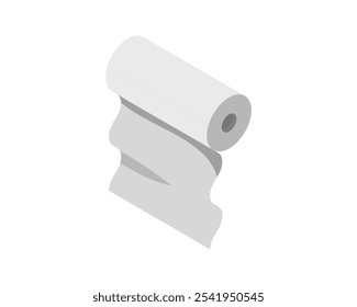 Ícone do vetor de rolo têxtil. Design de ilustração de tubo de papel para toalha de limpeza de cozinha, tapete, percorrer o que homem, tecido.