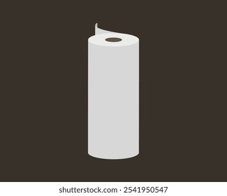 Ícone do vetor de rolo têxtil. Design de ilustração de tubo de papel para toalha de limpeza de cozinha, tapete, percorrer o que homem, tecido.