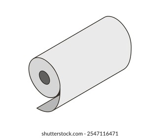 Textile roll vector icon. Paper tube illustration design for kitchen cleaning towel, carpet, scroll whatman, fabric.