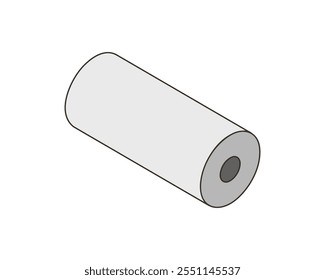 Textile roll vector icon. Paper tube illustration design for kitchen cleaning towel, carpet, scroll whatman, fabric.