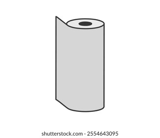 Textile roll vector icon. Paper tube illustration design for kitchen cleaning towel, carpet, scroll whatman, fabric.