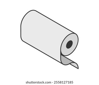 Textile roll vector icon. Paper tube illustration design for kitchen cleaning towel, carpet, scroll whatman, fabric.