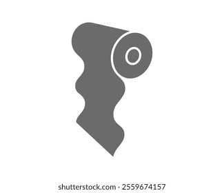 Textile roll vector icon. Paper tube illustration design for kitchen cleaning towel, carpet, scroll whatman, fabric.
