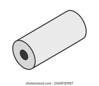 Textile roll vector icon. Paper tube illustration design for kitchen cleaning towel, carpet, scroll whatman, fabric.